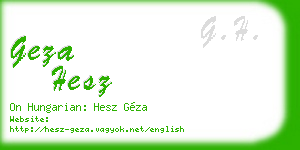 geza hesz business card